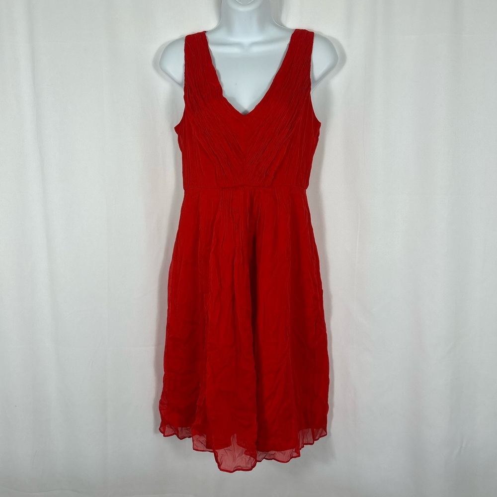 J.Crew silk sleeveless V-neck dress 4P